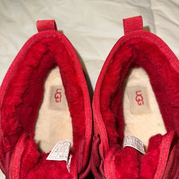 UGG Red Shearling Lined Boots - Picture 5 of 6
